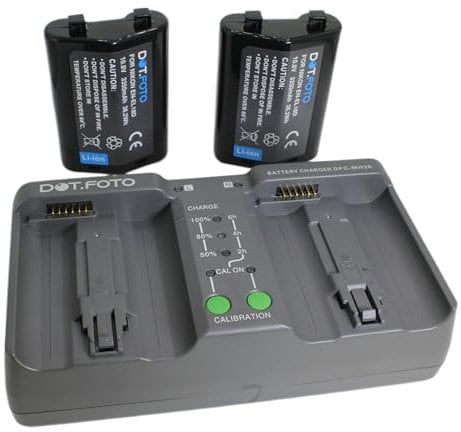 Dot.Foto EN-EL18d Premium 10.8v / 3350mAh Battery (2-pack) & Dual Sequential Charger (MH-26 type) for Nikon D4, D4s, D5, D6 / MB-D17, MB-D18 / Z9
