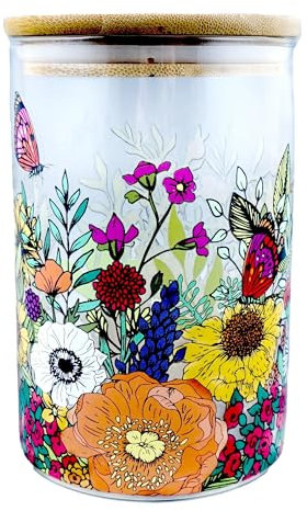 Half Moon Bay Natasha Kirby Bloom Wildflowers Vorratsdose mit komprimiertem Bambusdeckel, 900 ml, mehrfarbig
