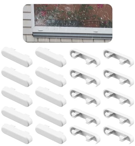 Kasoud Weep Hole Drainage Covers, Replacement Caps for Upvc Windows, Double Glazing Vent Cover, Window Drainage (White)