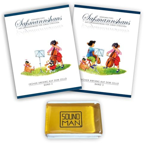 Früher Anfang auf dem Cello 2 und 3: (Starterset) von Egon Saßmannshaus - Band 2 und 3 (ISMN 9790006536559, 9790006536566) +Soundman Kolophonium für Cello