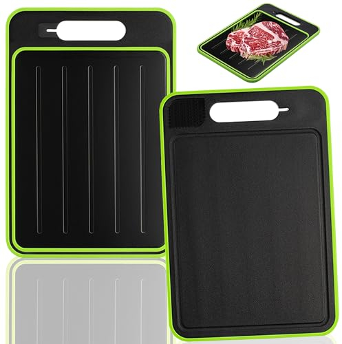 4 in 1 Defrosting Board, Plastic Thaw Cutting Boards, Miracle Melt Defrost Tray for Kitchen Chopping Meat Food(S)