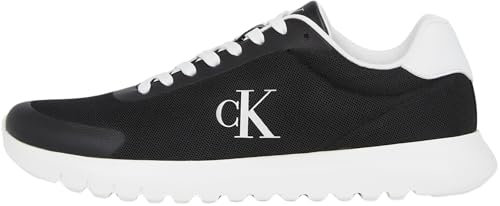 Calvin Klein Runner Sneaker Hombre Eva Mesh con Logotipo, Negro (CK Black/Bright White), 41