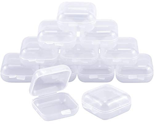 YILANJIN 12 Stück Mini-Aufbewahrungsbox aus Kunststoff, Zubehör Boxen, Kleinen Döschen, Aufbewahrung Behälter Box für Schrauben, Pillen, Schmuck, Ohrringe, Kleinen Gegenständen (3.5cm*3.5cm)