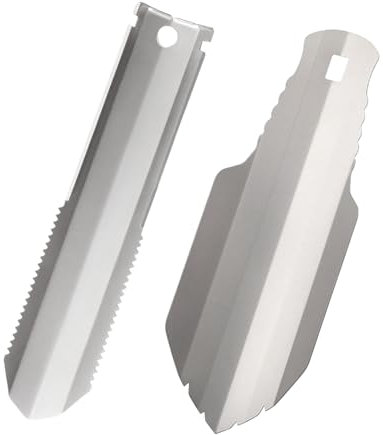 2 Pcs Titanium Garden Shovel, Multi-function Garden Hand Serrated Shovel, 2 Types Portable Hand Shovel Lightweight Sawtooth for Gardening & Camping Planting Transplanting Weeding