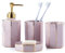 Santentre Badezimmer Set 4 Teile, Badezimmer Zubehör Set Keramik mit Seifenspender, Zahnbürstenhalter, Becher, Seifenschale, Ideales Wohngeschenk für Badezimmer Dekoration und -Organisation, Rosa