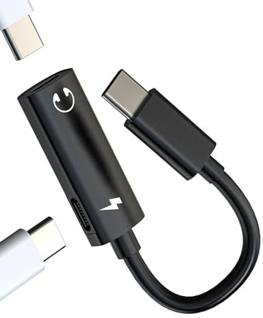 Adapter AUX Klinke USB C Dual (2 in 1) Typ C Kopfhörer Audio und Laden Splitter für Apple iPhone kompatibel für Samsung Kopfhörer Adapter für iPad Type-C Ladegerät Zubehör SDopiator tp-2tp