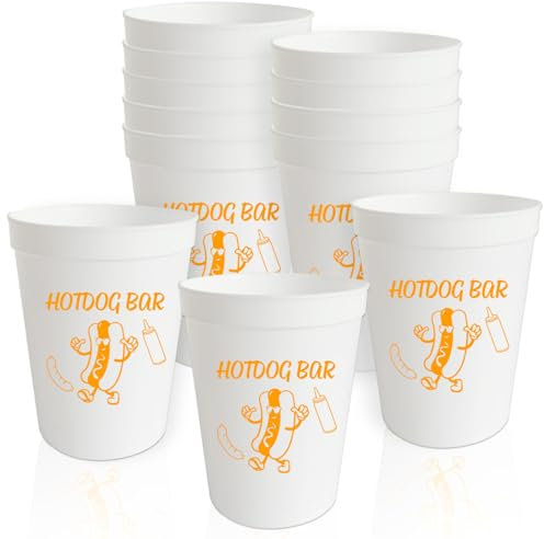 Hotdog-Barbecher, Hotdog-Thema, Geburtstagsparty-Becher, 473 ml, Hot Dog, Martini, Bar, Junggesellinnenabschied, Dekoration, Schild, Fiesta/Heim-Party-Dekoration, zum Bauen Ihres eigenen