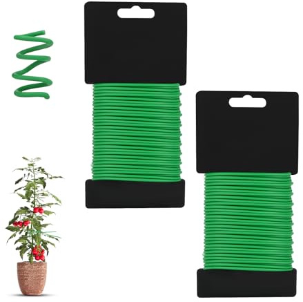 Gartendraht, 3,0mm X 20 m Pflanzendraht Weich, Bindedraht Ummantelt, Pflanzendraht Zum Anbinden Von Kletterrosen Geeignet, PflanzenstüTze Im Garten, DIY-Bastelprojekte (2pcs)