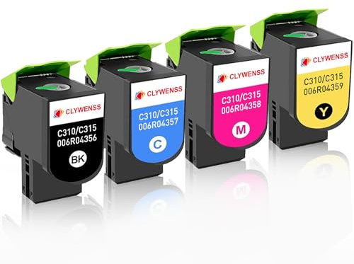 Clywenss C310 C315 Toner Kompatible für Xerox C310 C310dni C310dnim C315 C315dni Tonerpatronen 006R04356 006R04357 006R04358 006R04359, 4er-Pack (Schwarz, Cyan, Magenta, Gelb)