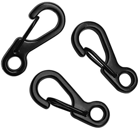 48 mini mosquetones pequeños, 2,5 cm, ganchos de resorte pequeños SF con 20 llaveros planos de metal, juego de mosquetones de paracaídas para llaves, mochila, pesca, camping al aire libre