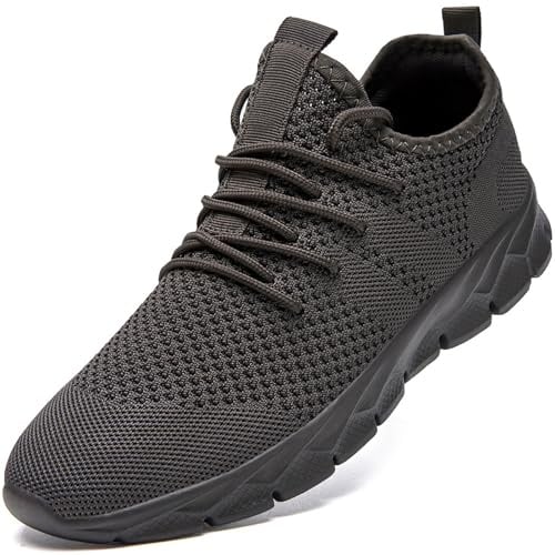 ZGPWZWL Mens Trainers Running Shoes Comfortable Tennis Walking Shoes Lightweight Breathable Sneakers Grey Mens Size UK 11.5