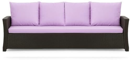 Setgarden® Bankauflage - Outdoor sitzkissen für Gartenbank für polyrattan- Polster Auflage Outdoor - Bankpolster Auflage für Hollywoodschaukel Rattan Sitzbank (Hellviolett, 170x60x50cm)