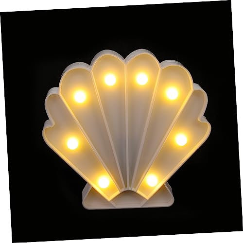 Angoily Shell-Einstelllampe Desktop dekorative Lampe thematisiert LED-Licht LED-Streifen LED-Wandleuchte kindernachtlichtlicht nachtlampe LED-Nachtlicht LED-Neonlampe Plastik Weiß