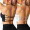 Crewhpo Sport BH Damen Ohne Bügel Gepolstert Bustier für Frauen Cross Back Sports Bra Rückenfrei Mit Polstern Nahtlose Sport-BHS für Yoga Fitness Pilates Gym Schwarz+Weiß S