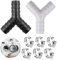 2 Way Y Splitter for Pipes Double Waste Pipe Connection Accessory for Washing Machine and Dishwasher Includes Three Hose Clamps Universal Dishwasher Drain Hose Compatible with 16-27mm Diameter Hoses