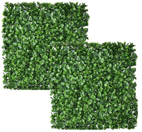Künstliche Hecke, Gras, Wandpaneele, 50 x 50 cm, Sichtschutzzaun, künstlicher Hintergrund für Innen- und Außenbereich, Dekoration, künstliche Hecke, Wand-Topiary für Sichtschutz und Paneele, 2 Stück