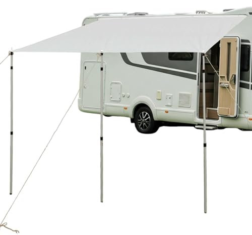 Sonnensegel 240x300 cm für Wohnwagen Wohmobil Vorzelt Camping Gestänge Sonnenschutz Reisevorzelt Busvorzelt 5000mm Wasserfest Tarp