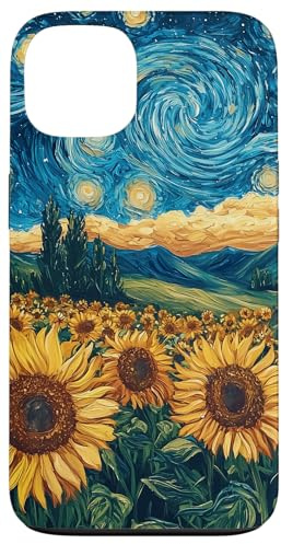Sunflower Floral Flower Van Gogh Style Starry Night Graphic Case for iPhone 13