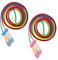2 Pack Long Skipping Rope for Kids, Adjustable 16 FT Rainbow Jump Rope Set with Wooden Handle for Outdoor Games, School Sports, Group Play & Fitness Activities (2Pcs-MG-Pink-Blue)