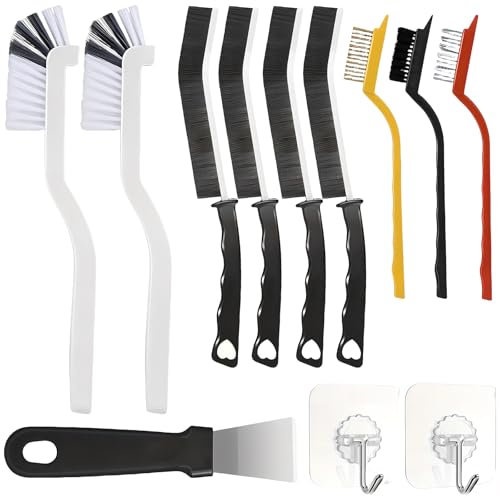 FYting 12 Stück Hartborsten Eckenreinigungsbürste,Fugenbürste,Spaltreinigungsbürste,SpüLbüRste,Fensterfalz Reinigungs,Reinigen Sie die Lücken und Ecken Küche, Bades,Toilette,Keramikfliesen