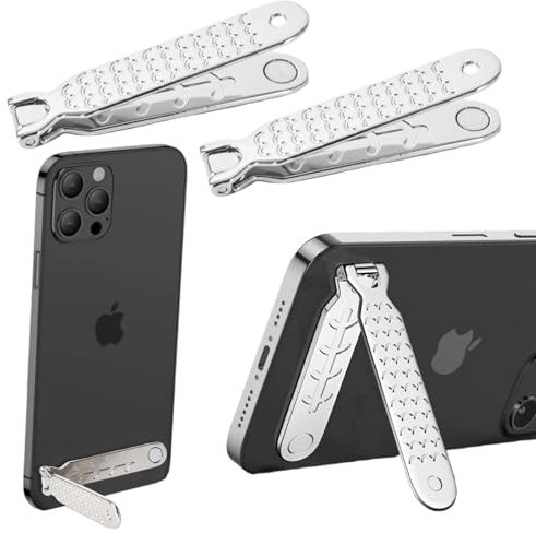 2Packs Aluminium Support Téléphone, Ajustable Support Telephone Bureau Vertical et Horizontal Compatible pour téléphone Portable,Bureau, d'autres Smartphones iPad,Tablets, Noir