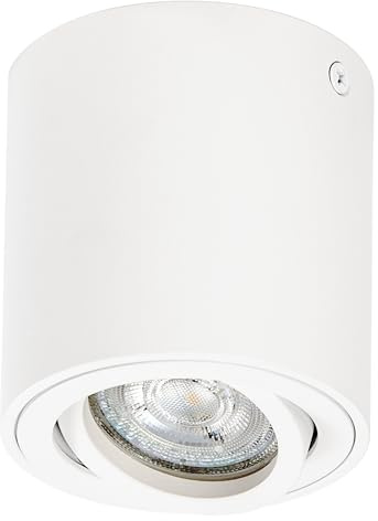 Osram Surface Round Spot Light for Ceiling Mounting, White, GU10 Base, Can Be Equipped with Normal or Smart Lamp, Flexible Beam Angle, IP20 Protection, High Quality Housing | Spot Surface, Spot Lights and Ceiling Spots, White, 80 mm Dia, Pack of 1