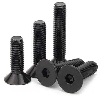 KAPQIN 5 Pezzi Viti a Testa Svasata con esagono Incassato Nere M8 M10 bulloni a brugola in Acciaio Inossidabile(12mm,M8 (5pcs))