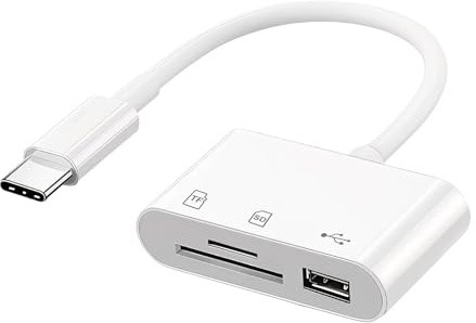 Lector de Tarjetas SD USB C, Adaptador Tarjeta SD a USB y Lector Micro SD Compatible con Smartphone 17/16/15 Pro MAX Serie, MacBook, Galaxy S25/S24, SD Card Reader para Pasar Fotos Cámara al Móvil