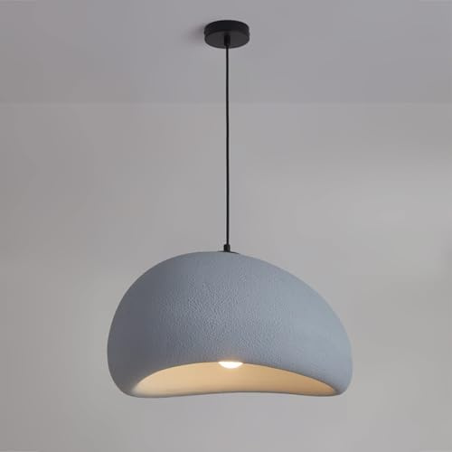 BARCELONA LED Lámpara Colgante Wabi Sabi Gris 30cm E27 Techo Estilo Japonés Nórdico Minimalista Resina Texturizada Luz Cálida Ideal Comedor Salón Dormitorio Oficina Cafetería Escalera Mesilla