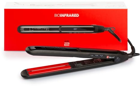 Upgrade - Piastra per Capelli Professionale Bio-Infrared,Slim 2,Con Elegante Design Nero, Piattini Stretti, Per Tutte le Tipologie di Capello