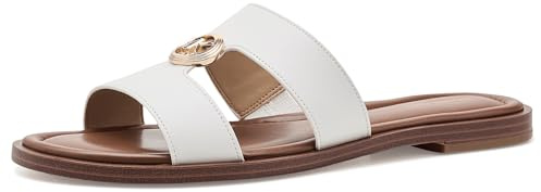 Michael Kors Damen Erin Flache Sandalen, optical white, 41 EU