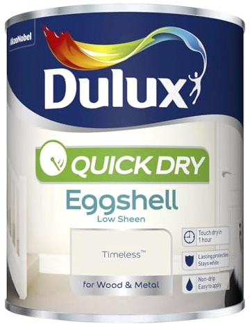 DRW Timeless Quick Drying Eggshell Paint 750ml | Interior Wood and Metal Paint | Durable Low Sheen Finish | Fast Drying Trim Paint for Doors Skirting Boards and Furniture