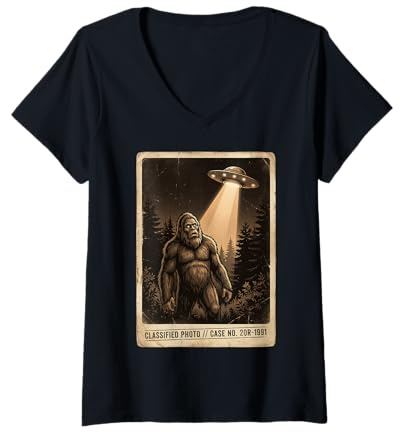 Damen Cryptid Sighting Geheimakte Paranormal Funny Tee 3 T-Shirt mit V-Ausschnitt