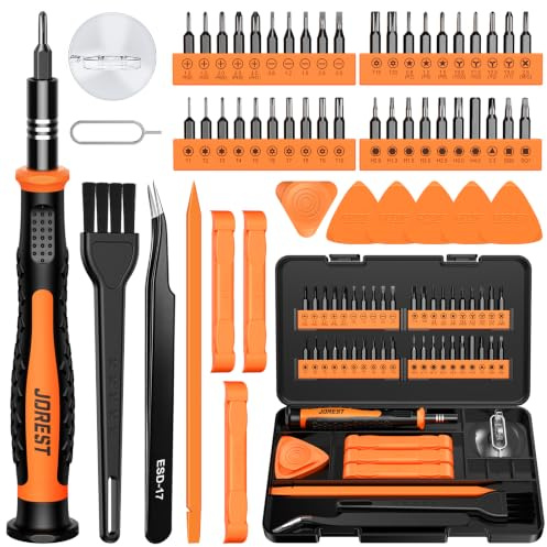 JOREST Kit Tournevis de Précision, Set Outils avec Torx T1 T2 T3 T4 T5 | Mini tournevis avec Torx Pentalobe Triwing, outil de réparation pour MacBook, PC, PS4, PS5, iPhone, lunettes, montres, Xbox