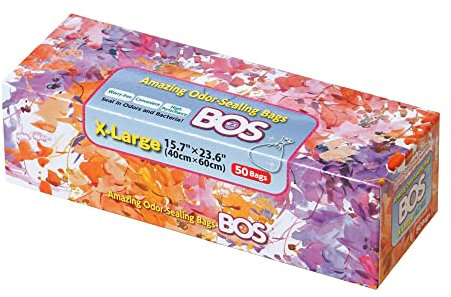 BOS, Geruchsversiegelnde schmutzige Müllbeutel, Einwegbeutel, geruchs- und geruchsfrei, Größe: XL, Weiß, 50 Stück, 1 Stück