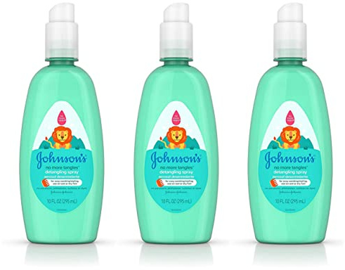 Johnson's Baby No More Tangles Tear Free Toddler & Kids Detangling Spray, Paraben Free, 10 Fluid Ounce (Pack of 3)