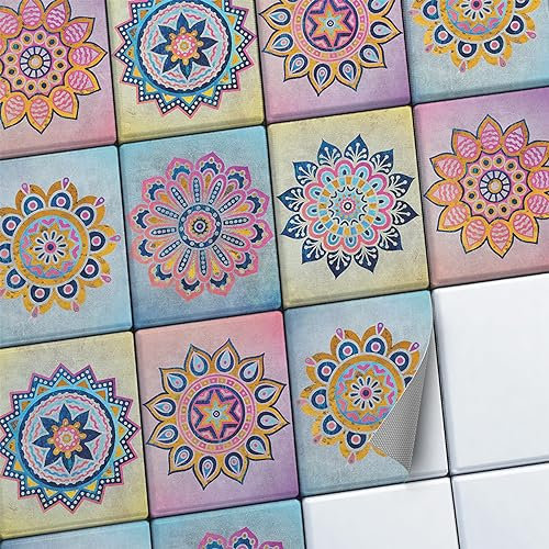 CREATISTO Fliesenaufkleber Fliesenfolie Mosaikfliesen - Aufkleber Folie für Fliesen I Klebefliesen Deko Folie für Fliesen in Küche u. Bad/Badezimmer (20x25 cm I 12 -Teilig)