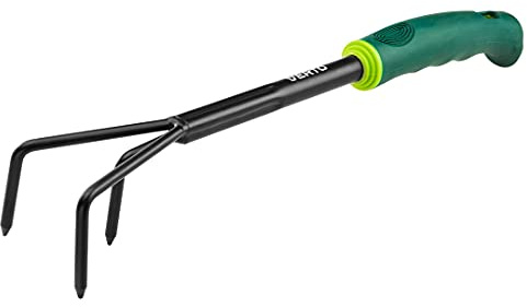VERTO Grubber für Die Gartenpflege, Manuell Kultivatur mit 3 Krallen | Gartenkrallen Handpflug zum Löten, Belüften des Bodens, Breite 365 mm, Stahl