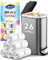 Teivio 10 Liter Small Bin Bags 80 Counts Pedal Bin Liners Thick Plastic Waste Bags for Bathroom, Kitchen, Office, Fit 7.5-10L Rubbish Bin, Clear