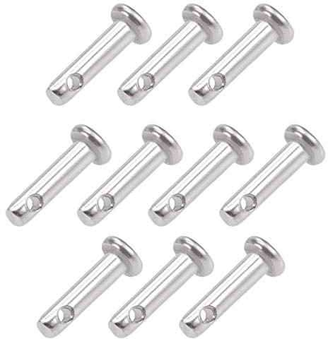 sourcing map 10St Gabelbolzen Einloch Flachkopf 304 Edelstahl Link Scharnierstift 3mm X 12mm