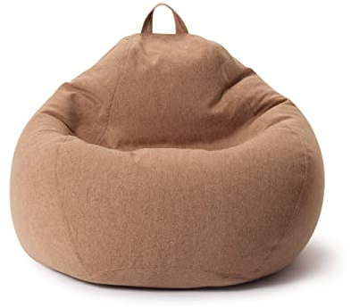Lumaland Sitzsack Comfort Line | Indoor Beanbag 80x90x50cm mit mehr als 1,5 Mio. anpassbaren EPS-Perlen | Weiches & Komfortables Bodenkissen | Sessel für Kinder & Erwachsene | 185 L Volumen [Braun]