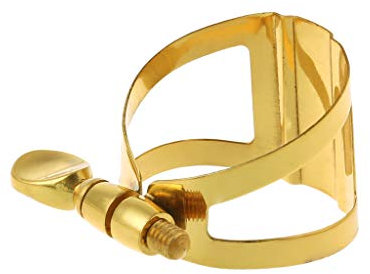 BENGKUI Abrazadera para Boquilla de saxofón, Clarinete para saxofón Tenor Alto Soprano en SIB Flexibilidad Abrazadera para Boquilla Dorada Clip de saxofón Plano E Alto