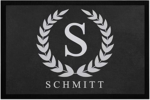 SpecialMe® Fußmatte Name individuell Buchstaben Initale Monogramm Familie rpersonalisierte Türmatte utschfest & waschbar mit Namen weiß 60x40cm