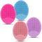 4pcs Silikon-manuelle Gesichtsreinigungsbürsten, Anti-Aging Porenreinigen Silikon Gesichtsbürste, Handmatten-Wäscher für empfindliche Haut Make-up-Werkzeug alle Hauttypen(Farbe zufällig)