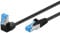 Goobay 51560 CAT 6A Patchkabel, Highspeed, 90 Grad Stecker, Netzwerkkabel, Ethernet, Playstation, Xbox, DSL, PimF, RJ45 Stecker, Schwarz, 5 Meter