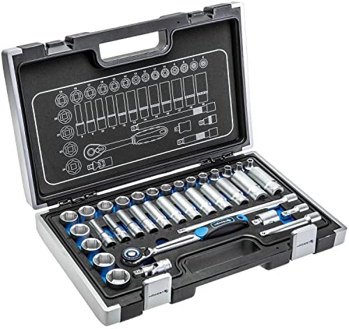 Högert Technik - Boite à Outils, Outils Bricolage, Mallette à Outils, Trousse a Outils, Coffret a Outils, Caisse a Outil, Set Outils, Kit Outils, Lot Outils, 3/8 - HT1R465, 36 Pièces