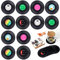 Soundzero 12 Stück Retro Vinyl Schallplatten Untersetzer, Retro Coffee Untersetze, Isolierte Kaffee Getränke Untersetzer, Retro CD Schallplatten Vinyl Untersetzer, Für Kaffee, Getränke, Tisch Schutz