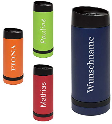 polar-effekt Trinkflasche Edelstahl - Thermosbecher für warme Getränke - Coffee to go - Isolierend - Geburtstagsgeschenk - personalisierte Geschenkidee für Jedermann - 100% dicht - Blau