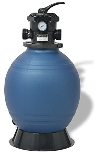 Tidyard Sandfilterpumpe mit 6-Wege-Ventil Sandfilteranlage Poolfilter Filteranlage Filterkessel Poolpumpe Poolfilter Swimming Pool Filter Schwimmbecken Blau 460 mm