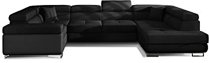 All4All Ecksofa Felix mit Schlaffunktion Bettkasten Wohnlandschaft Eckcouch Sofa Couch Polstersofa Möbel Links Rechts 23 (Sawana14+Soft11, Rechts)